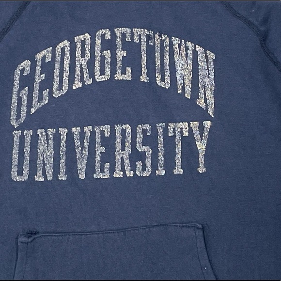 Vintage Georgetown University Hoyas 1980s Hoodie College Sweatshirt - Picture 6 of 7